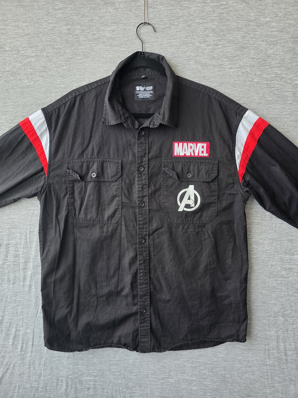 Marvel Avengers 63 The Souled Store Black Button Up Shirt Men’s XL